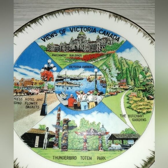 Vintage Views Of Victoria Canada Collectors Souvenir Hanging Plate Made In Japan - Picture 6 of 7